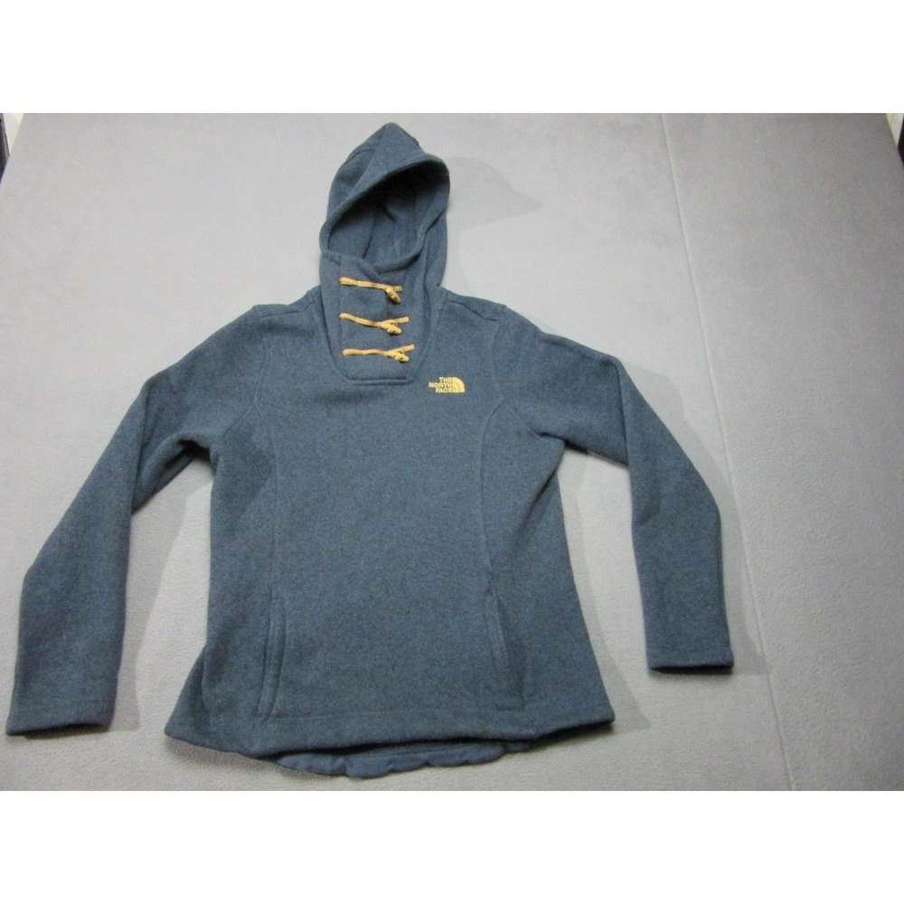 The North Face Hoodie Womens Small Blue Excellent Fleece Toggle Pullover NF0A33R